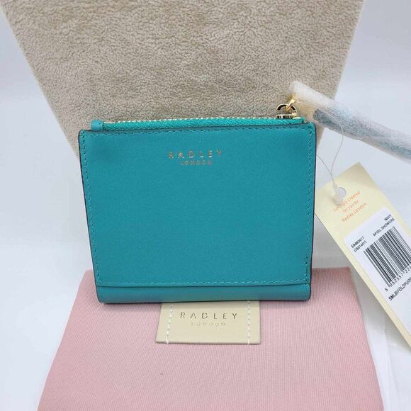 Radley London Turquoise Leather April Showers Small Wallet NWT! NEW! - Picture 9 of 9